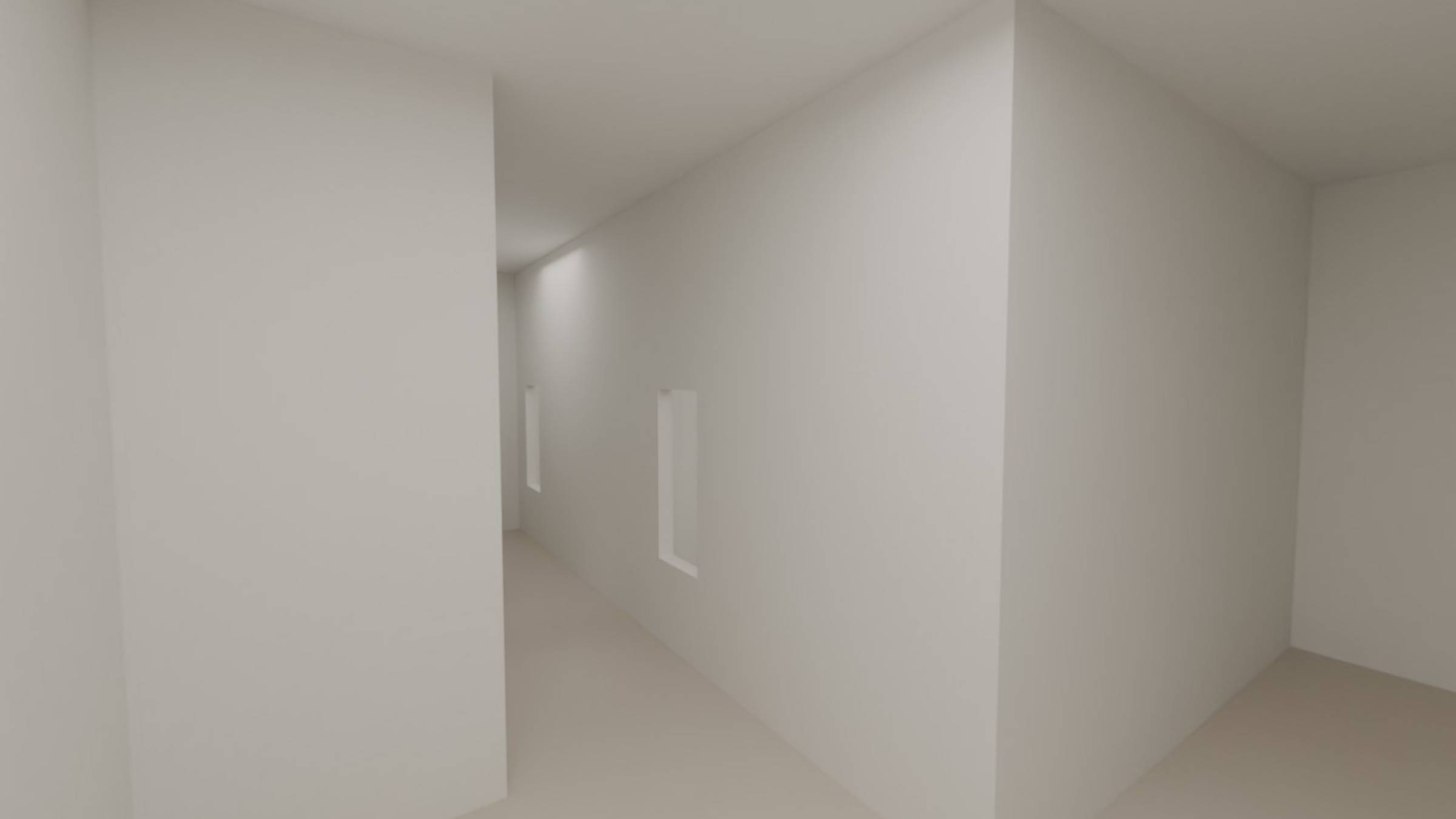 Vue à 360° du séjour de l’appartement type de Nicid 1, calculée d’après le plan de l’architecte.